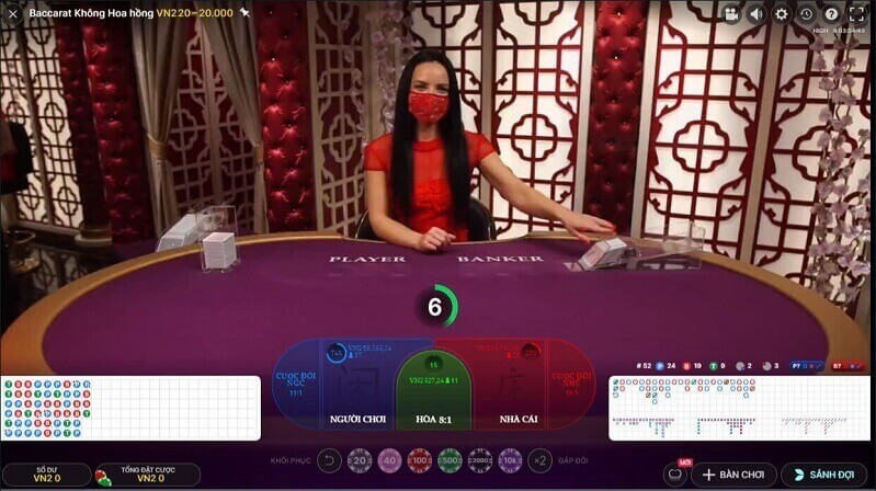 Baccarat không hoa hồng và hoa hồng link vao w88.com