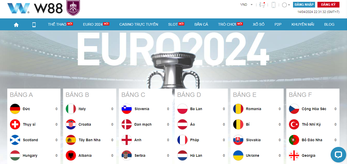 soi kèo Euro 2024 tại W88
