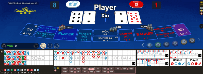 các cửa cược và tỷ lệ trả thưởng squeeze baccarat