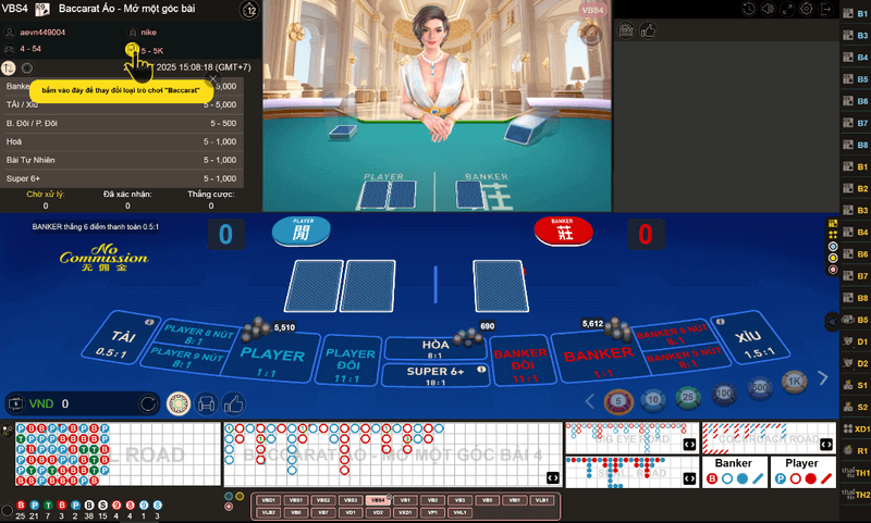 cách chơi virtual squeeze baccarat tại w88