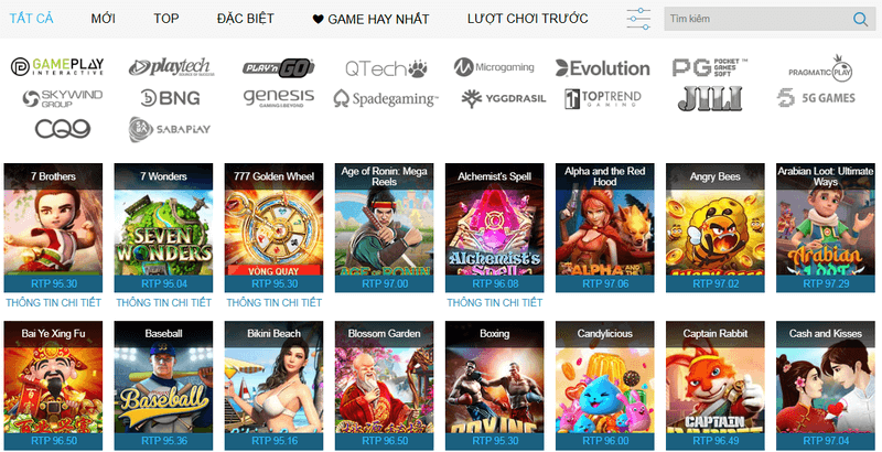 bộ sưu tập slot game