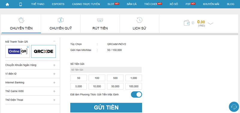 nạp tiền casino w88