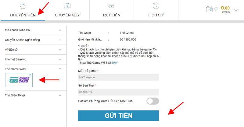 nạp tiền thẻ game w88