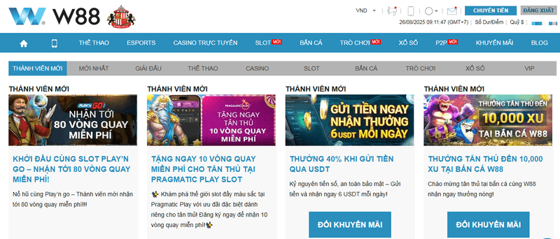 khuyến mãi w88 hàng ngày